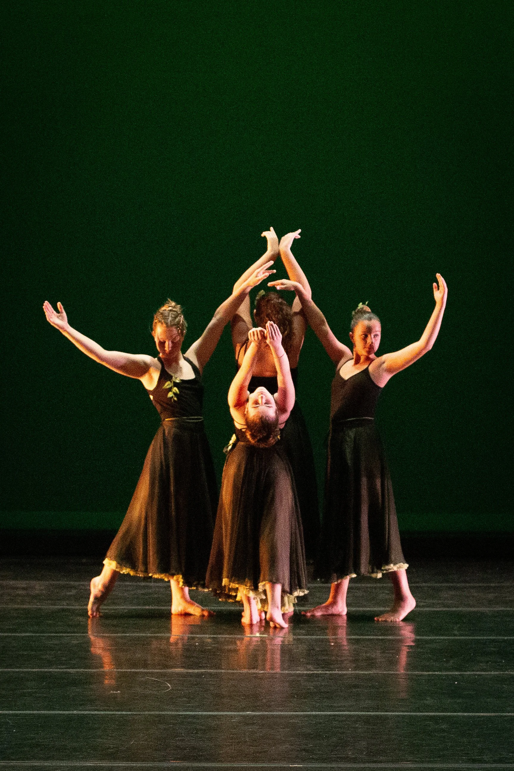 Young dancer in a modern expressive class.