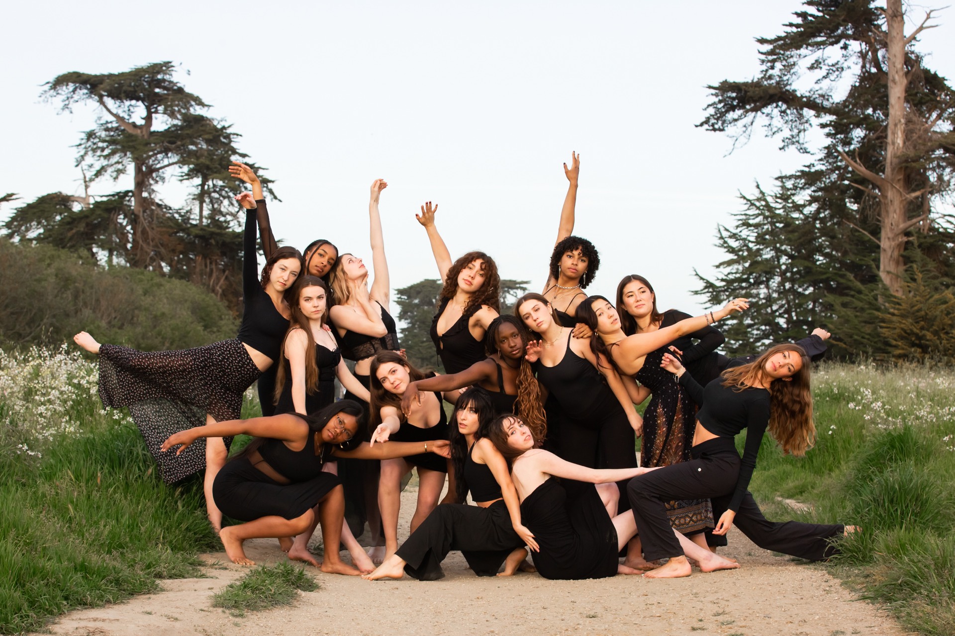 TWDCC graduating dancers gathered outdoors in Santa Cruz.